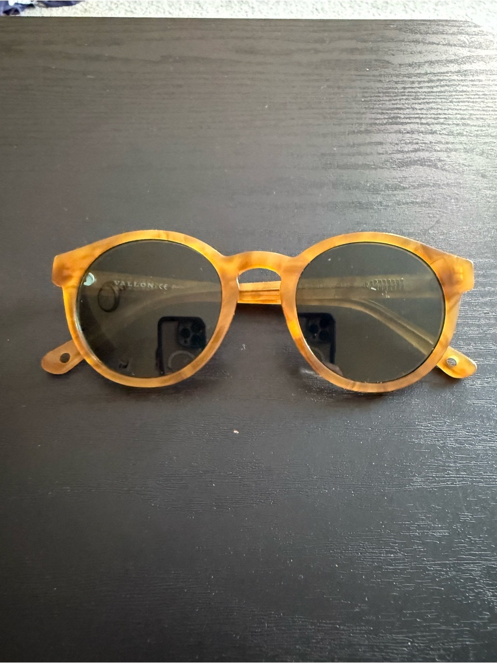 Vallon Tortoiseshell Round Men's Sunglasses - Amber Frame